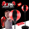 Adjustable Height Kids Boxing Punching Bag Set with Gloves, Fillable Base Freestanding Reflex Punch Ball for Children Fitness Stress Relief Training