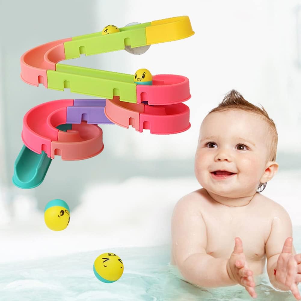 Bath Toys Bath Track Shower Toys Wall Bathtub Toy Slide DIY Assembled Children Bath Game Toys with Suction Cup