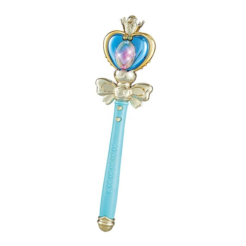 Princess Magic Wand Toy with LED Light & Sound, Blue Pink Optional Fairy Stick Pretend Play Interactive Educational Toy Gift for Girls Kids Birthday Party