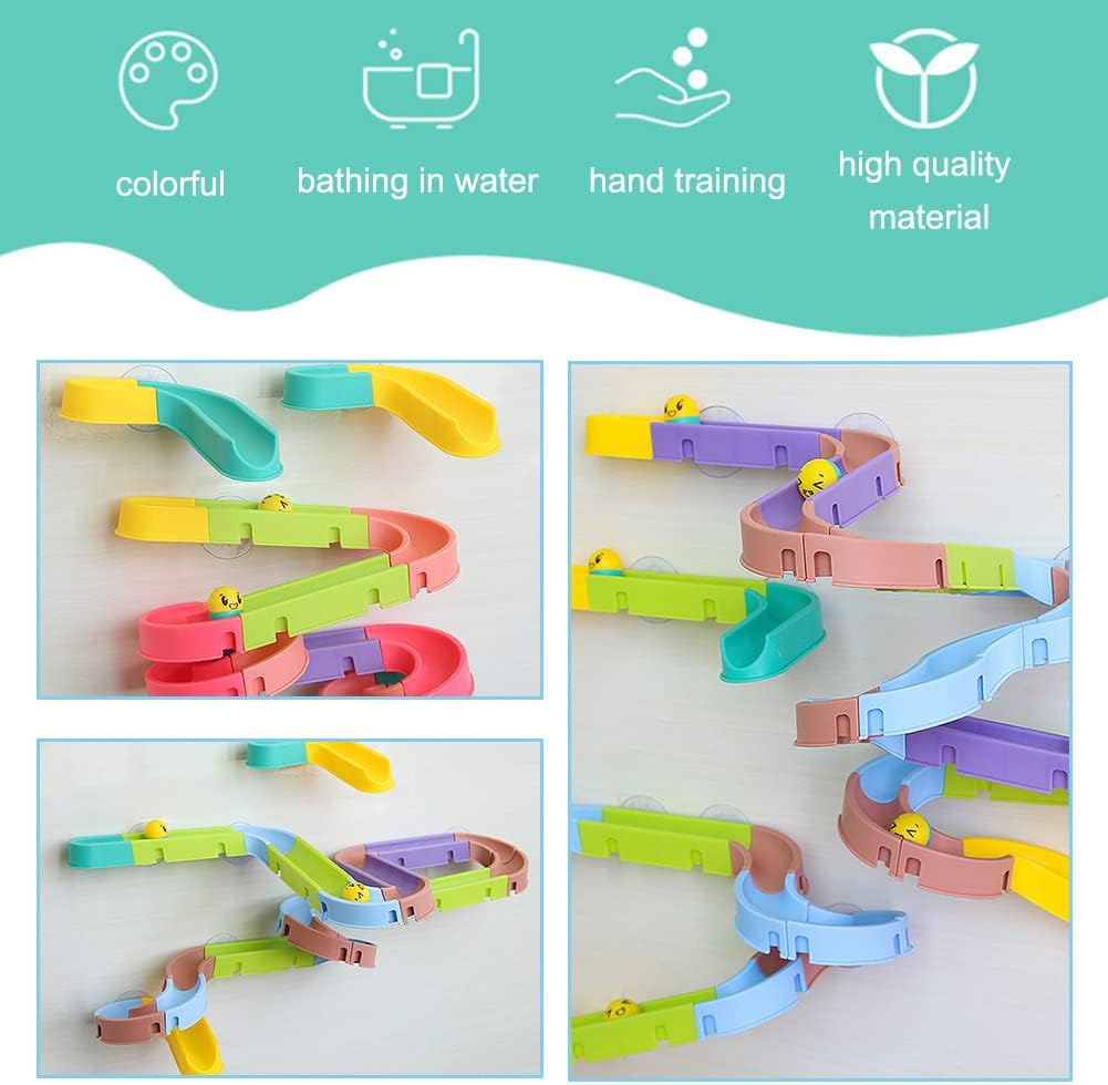 Bath Toys Bath Track Shower Toys Wall Bathtub Toy Slide DIY Assembled Children Bath Game Toys with Suction Cup