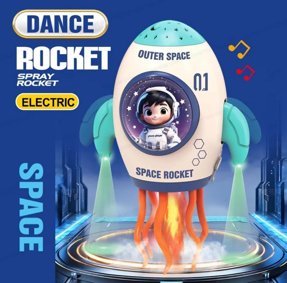 Dancing Jellyfish Toy with Light Up Musical Features, 360-Degree Rotating Tentacle, for Kids Boys and Girls