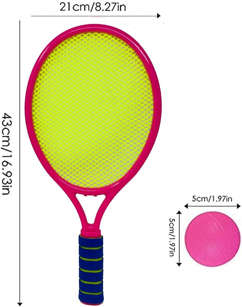 Set for kids with 2 Rackets and 2 Balls Garden Tennis Ball Set for Family Outdoor Game, Light Weight and Smooth Edges with foam grid, Ideal for Kids Age 3 and up