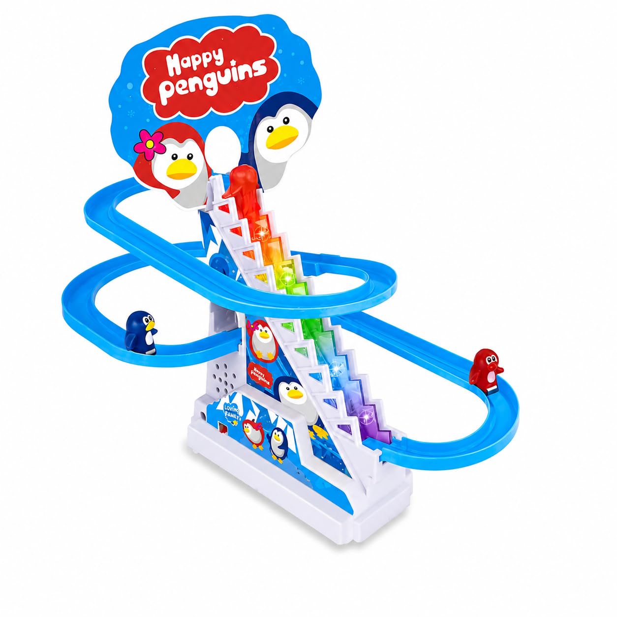 Happy Penguin Climbing Stair Toy with Music & LED Lights