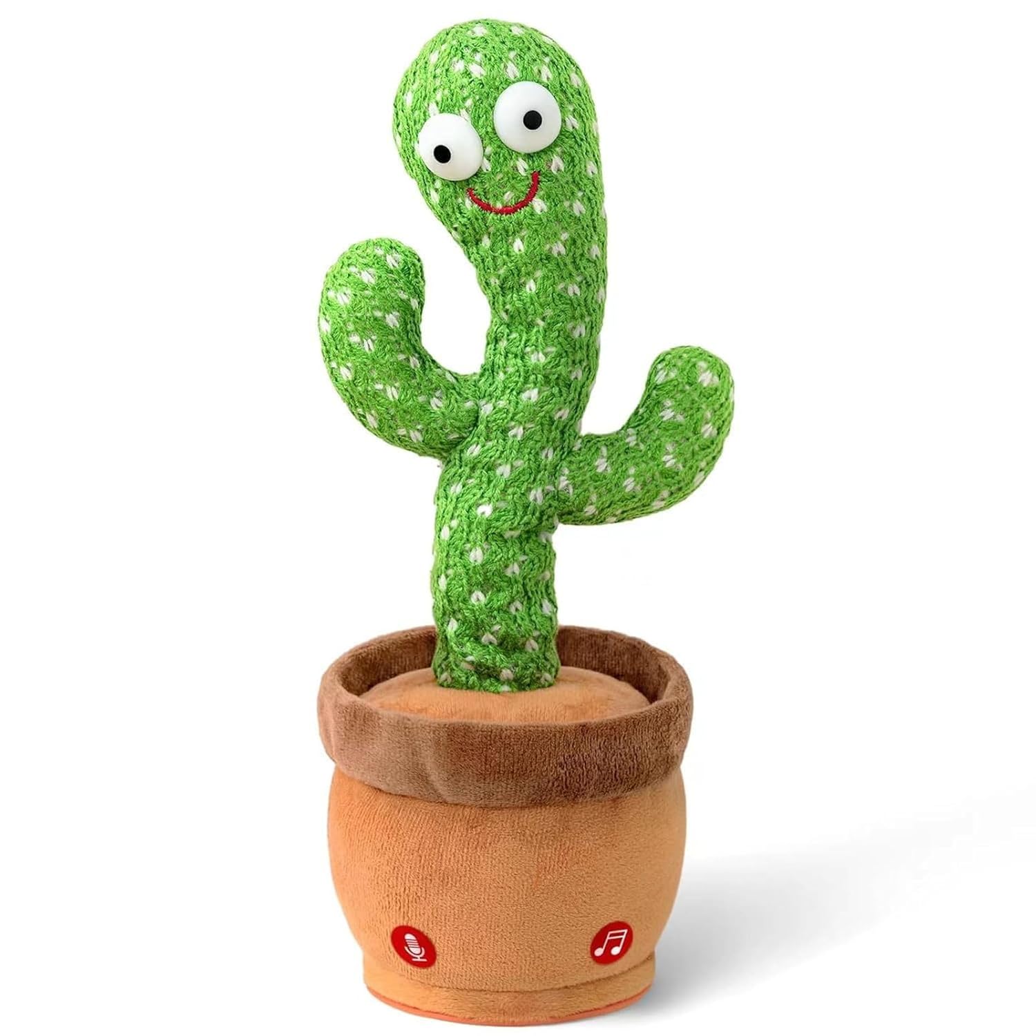Dancing Cactus Toy with Music and Moving Action Interactive Plush Toy Children Playing Cactus Talking Toy for Home Entertainment