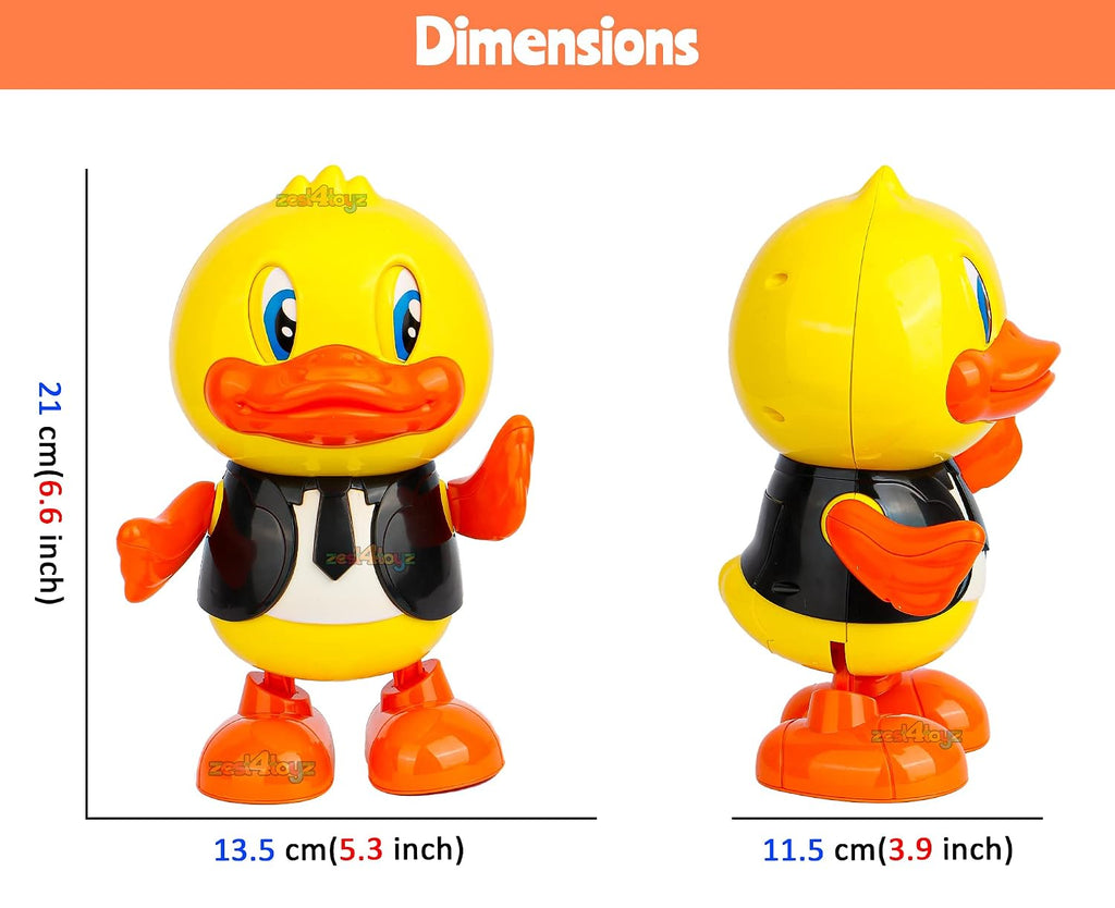 Musical Toys Cute Dancing Gentleman Duck Musical Lighting Doll Interactive Kids Early Educational Battery Operated Toys for Kids (Pack of 1) Yellow