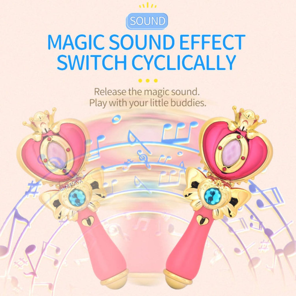 lastic Electronic Magical Fairy Princess Wand Styling Stick with LED Flashing Lights, Music & Glossy Shine Toy