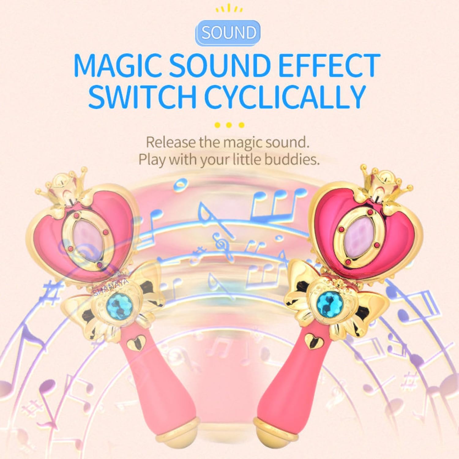 lastic Electronic Magical Fairy Princess Wand Styling Stick with LED Flashing Lights, Music & Glossy Shine Toy