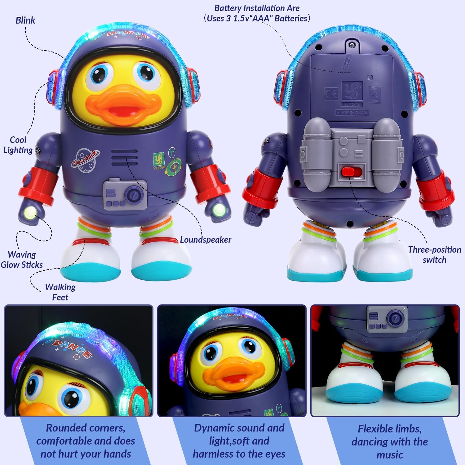 Dancing Electric Space Duck Baby Toy Moving Walking Dancing