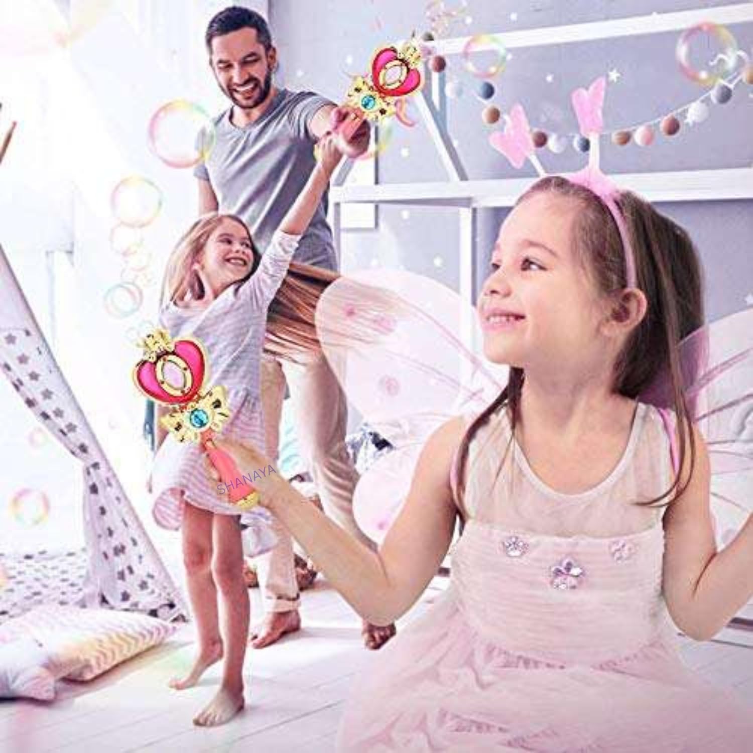 lastic Electronic Magical Fairy Princess Wand Styling Stick with LED Flashing Lights, Music & Glossy Shine Toy