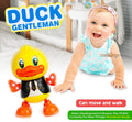 Musical Toys Cute Dancing Gentleman Duck Musical Lighting Doll Interactive Kids Early Educational Battery Operated Toys for Kids (Pack of 1) Yellow