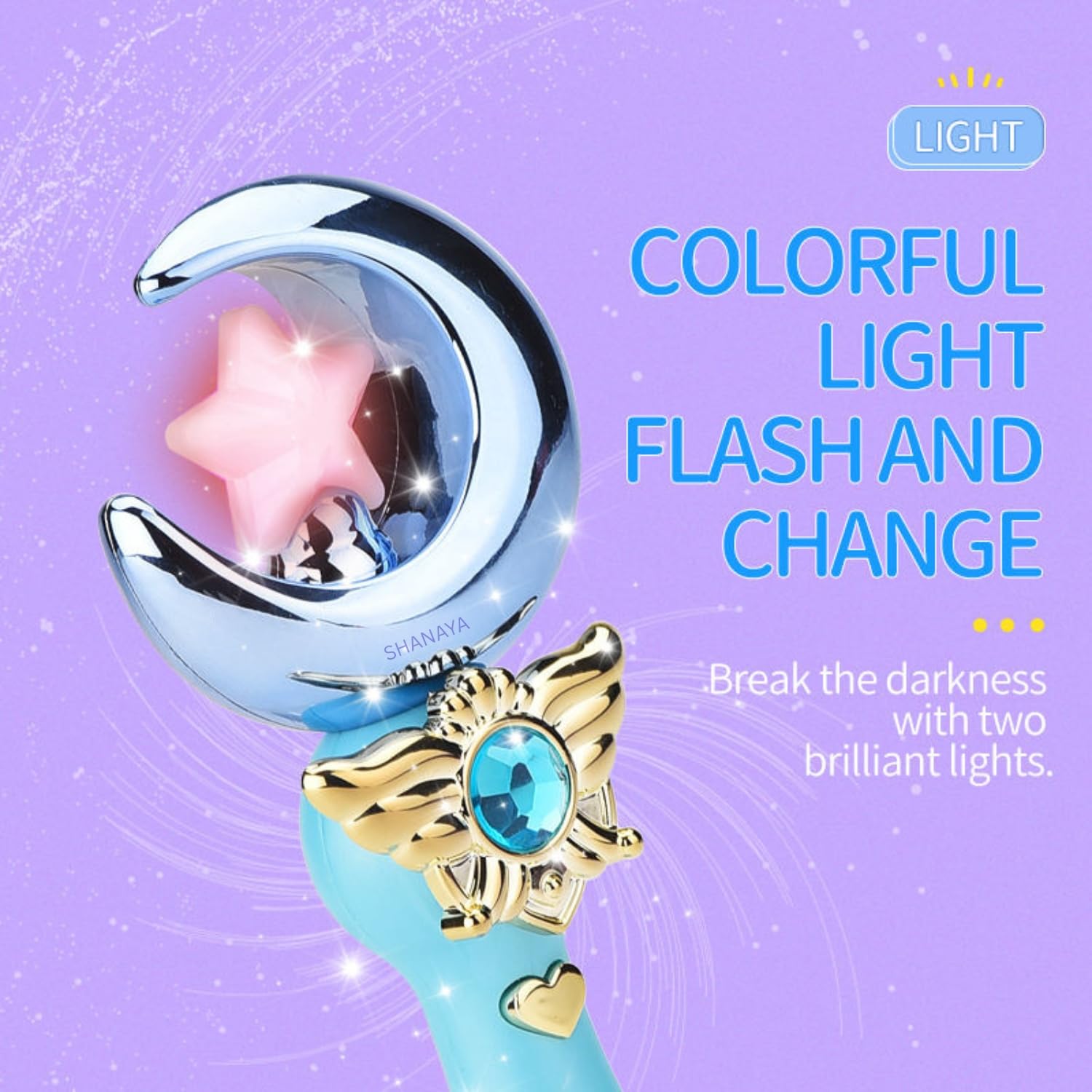 lastic Electronic Magical Fairy Princess Wand Styling Stick with LED Flashing Lights, Music & Glossy Shine Toy