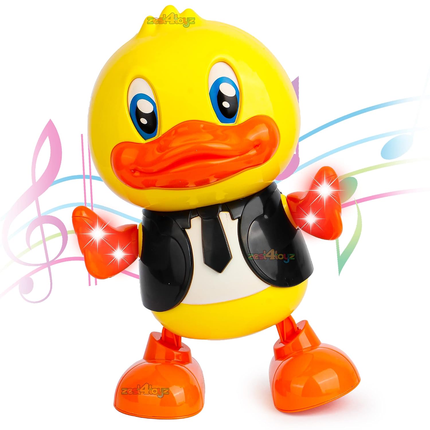 Musical Toys Cute Dancing Gentleman Duck Musical Lighting Doll Interactive Kids Early Educational Battery Operated Toys for Kids (Pack of 1) Yellow