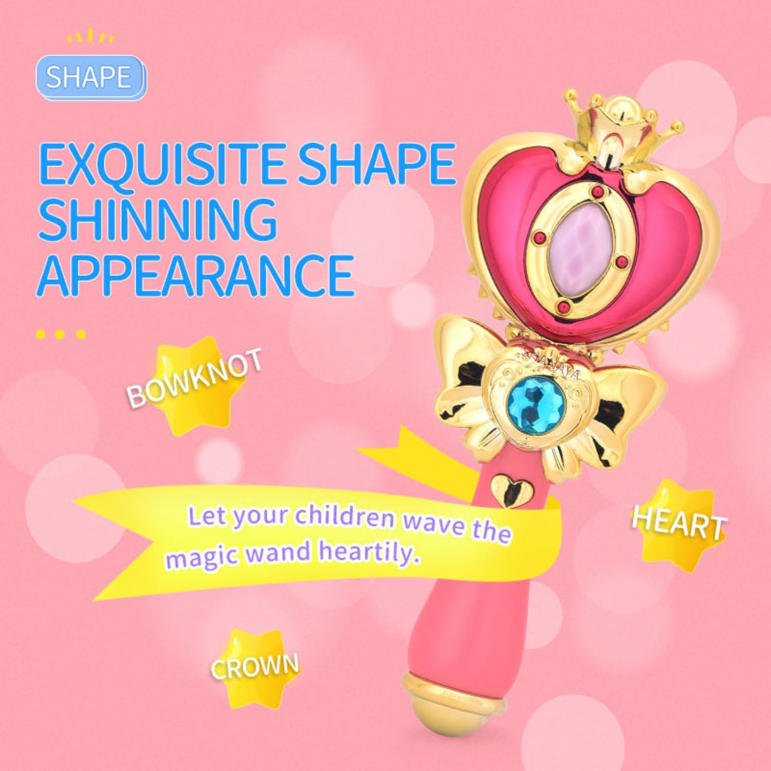 lastic Electronic Magical Fairy Princess Wand Styling Stick with LED Flashing Lights, Music & Glossy Shine Toy