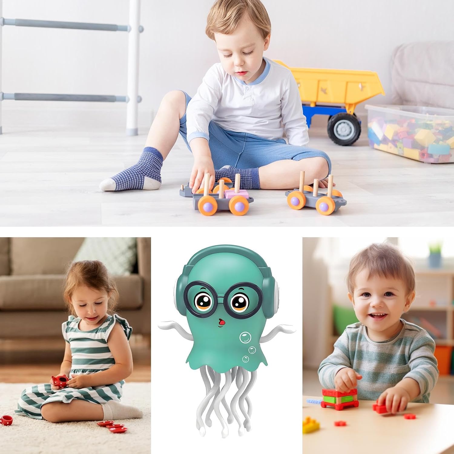 Musical Toys Interactive Electric Octopus Musical Toys | Interactive Rechargeable Educational Games Prank Stuff, Funny Games for Kids Birthday Party Favors