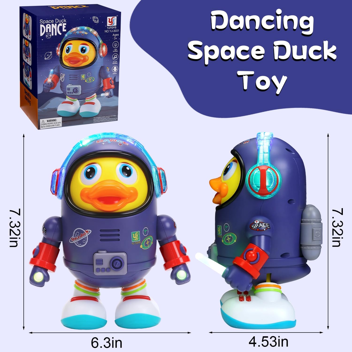 Dancing Electric Space Duck Baby Toy Moving Walking Dancing