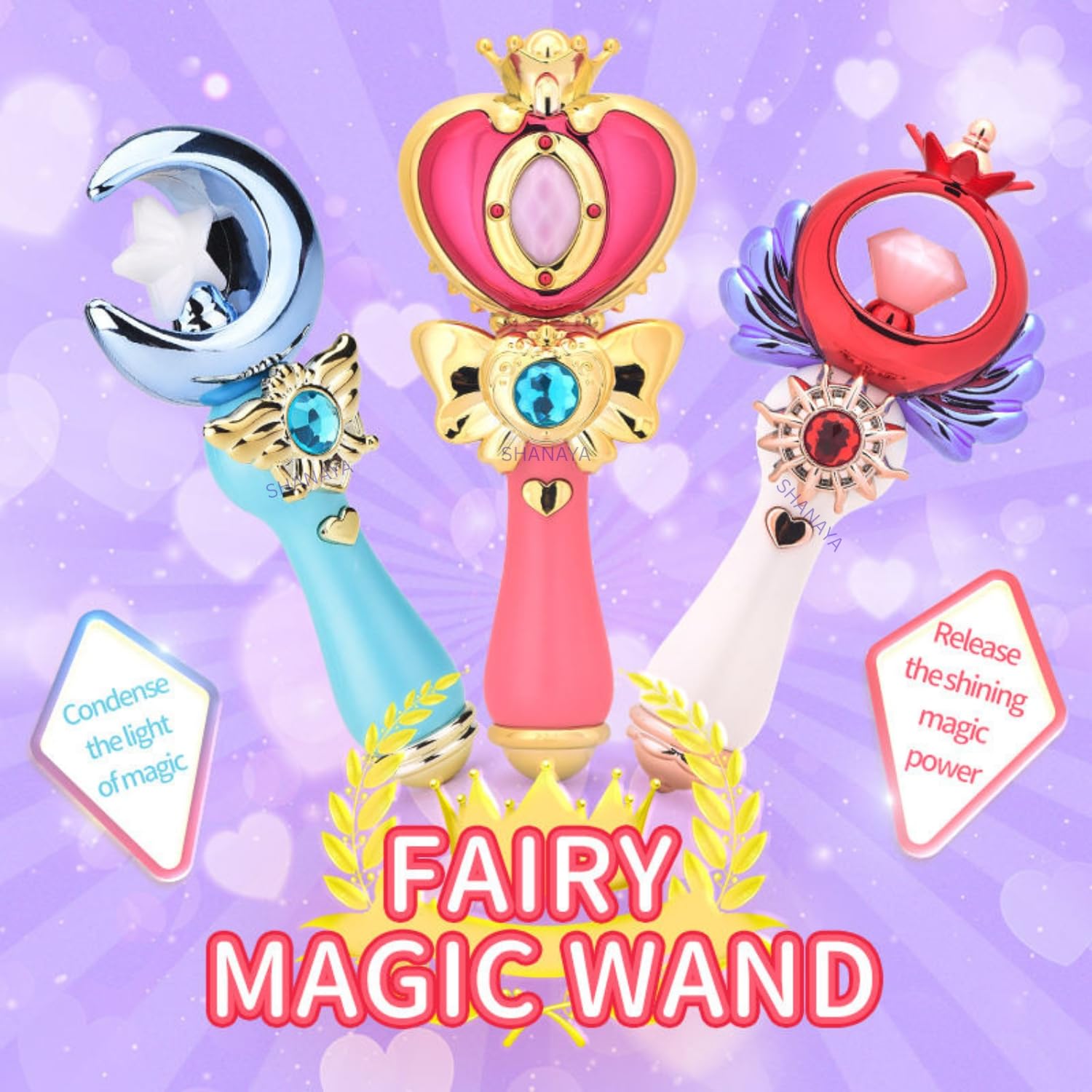 lastic Electronic Magical Fairy Princess Wand Styling Stick with LED Flashing Lights, Music & Glossy Shine Toy