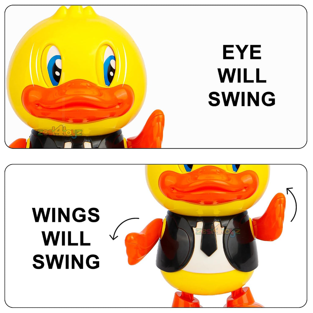 Musical Toys Cute Dancing Gentleman Duck Musical Lighting Doll Interactive Kids Early Educational Battery Operated Toys for Kids (Pack of 1) Yellow