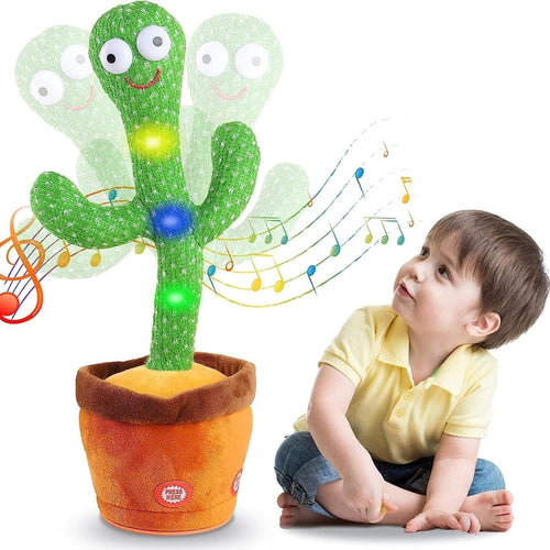 Dancing Cactus Toy with Music and Moving Action Interactive Plush Toy Children Playing Cactus Talking Toy for Home Entertainment
