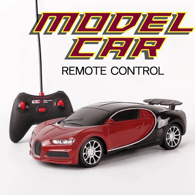 RC Luxury Sports Car 1:16 Red Black with Steering Wheel Remote Control