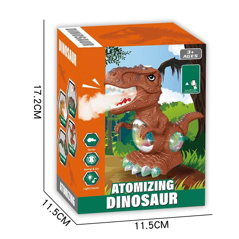 Electric Spray Tyrannosaurus Rex Toy with Mist Spray Effect, Colorful Flashing Lights & Music, Universal Walking Dinosaur Interactive Educational Toy Gift for Kids