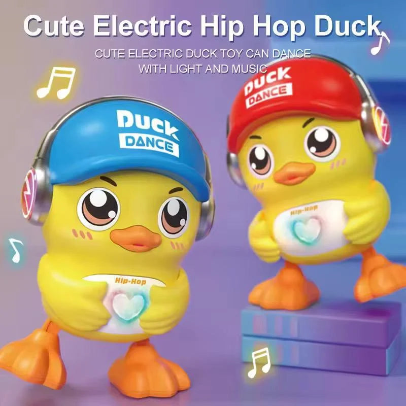 Electric Dancing Hip Hop Duck Toy for Kids, Interactive Musical Duck with Flashing Light & Music, Battery Operated Toddler Entertainment Toy Gift