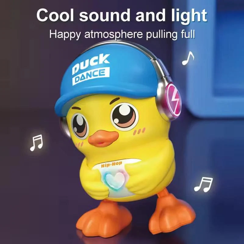 Electric Dancing Hip Hop Duck Toy for Kids, Interactive Musical Duck with Flashing Light & Music, Battery Operated Toddler Entertainment Toy Gift
