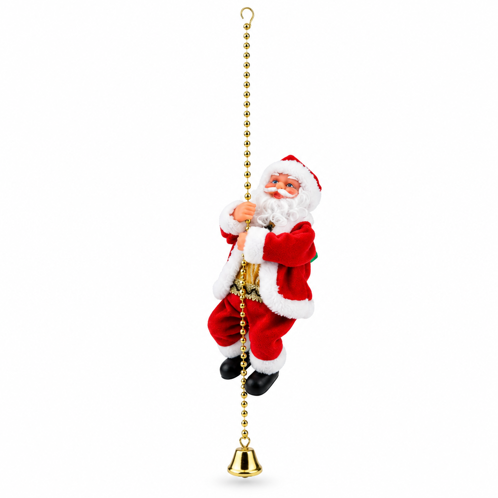 Moving Climbing Santa Christmas Decoration with Music | Hanging Santa with Bell | Christmas Tree & Home Decor