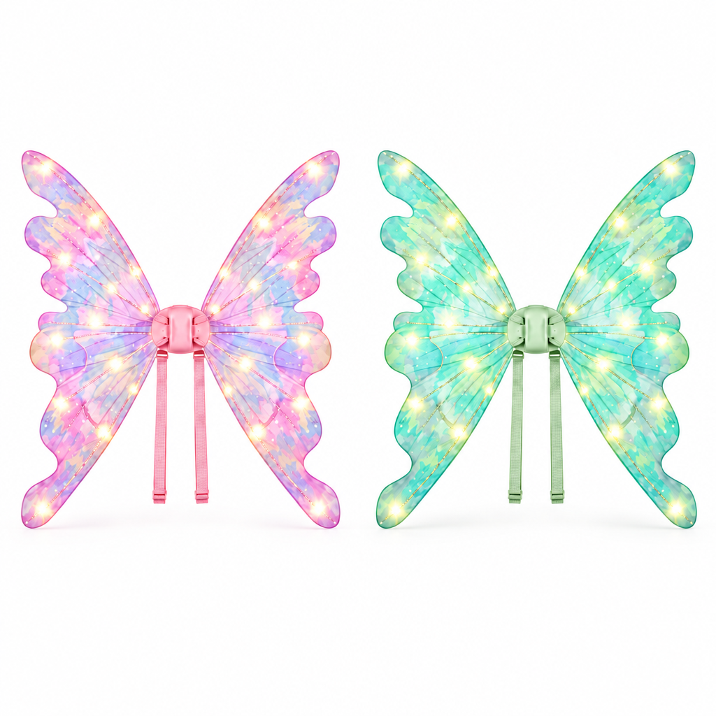 Light-Up Butterfly Fairy Wings for Kids – Musical LED Fairy Dress-Up Wings | Age 3+