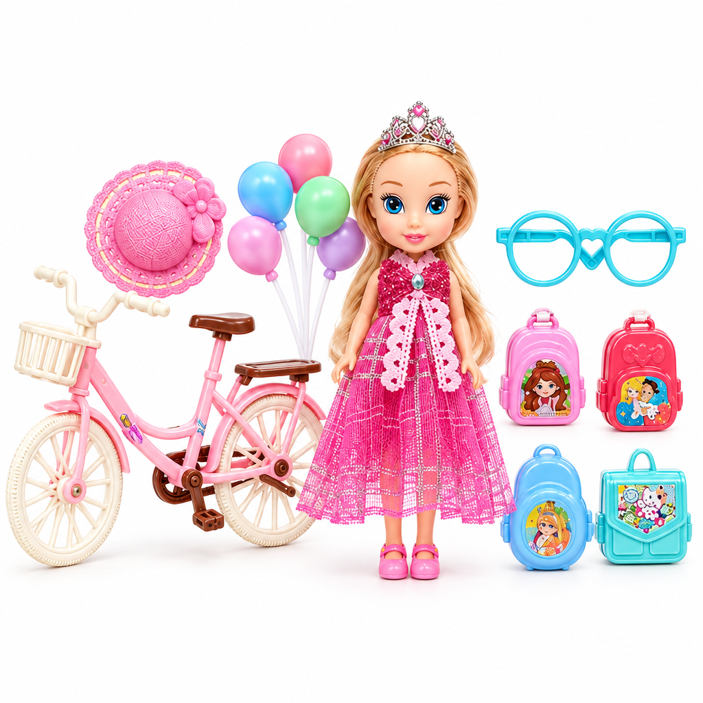 Fashion Princess Doll & Bicycle Gift Set with Accessories | Age 3+