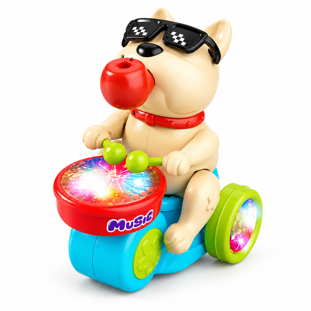 Puppy Musical Drummer Toy with Lights & Music | Bump & Go | Age 3+
