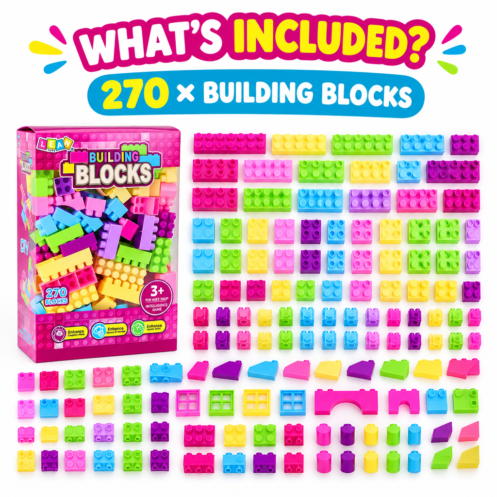 Building blocks set packaging and contents