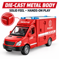 Die-cast ambulance toy metal body detail