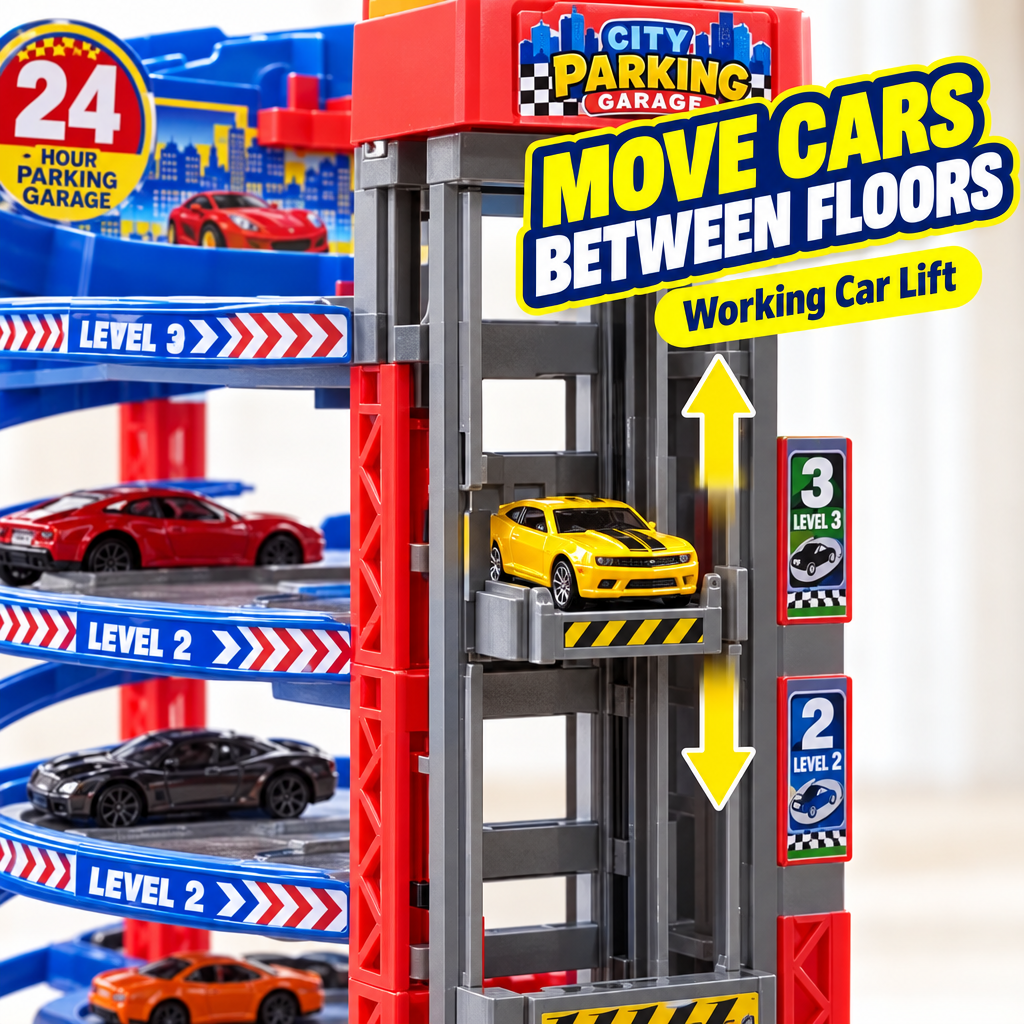 City Parking Garage Playset working car lift