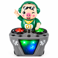 DJ robot car toy with lights and music on white background