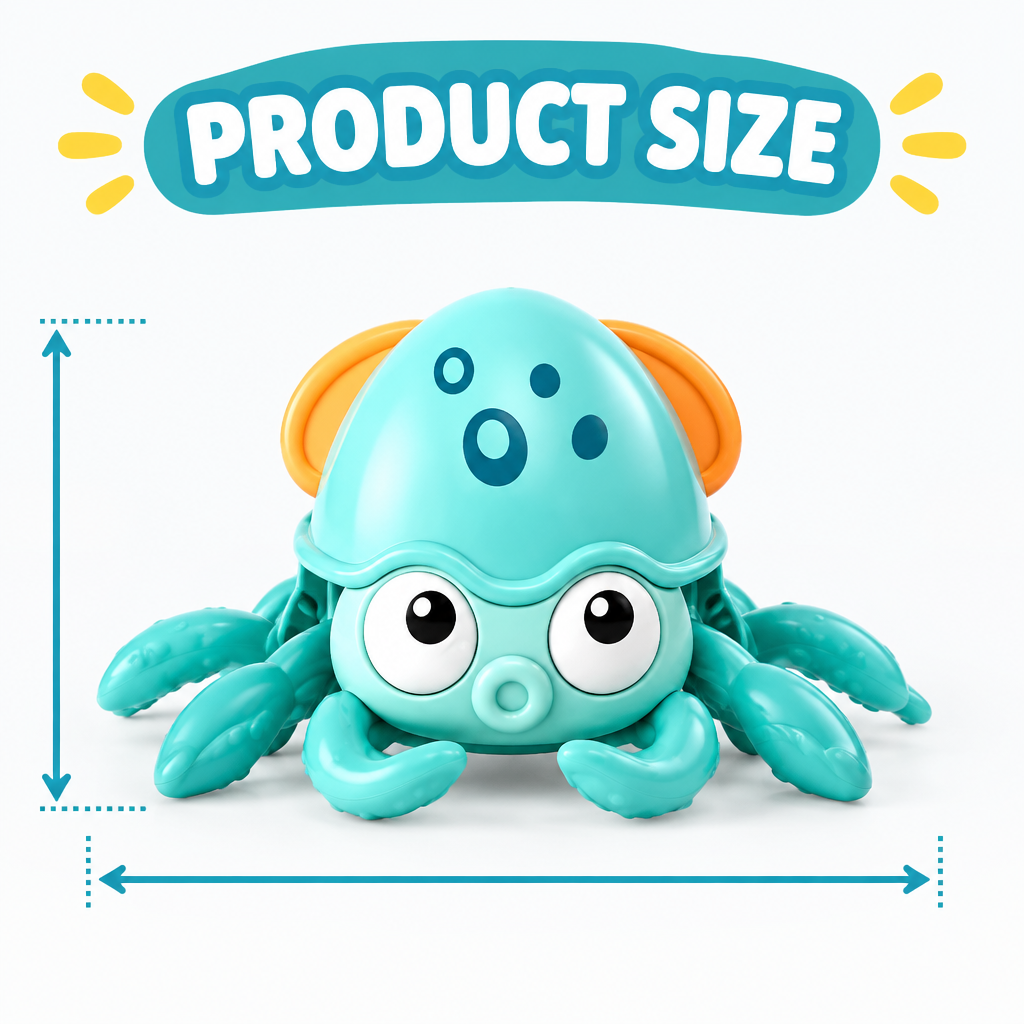 Crawling octopus baby toy product size reference