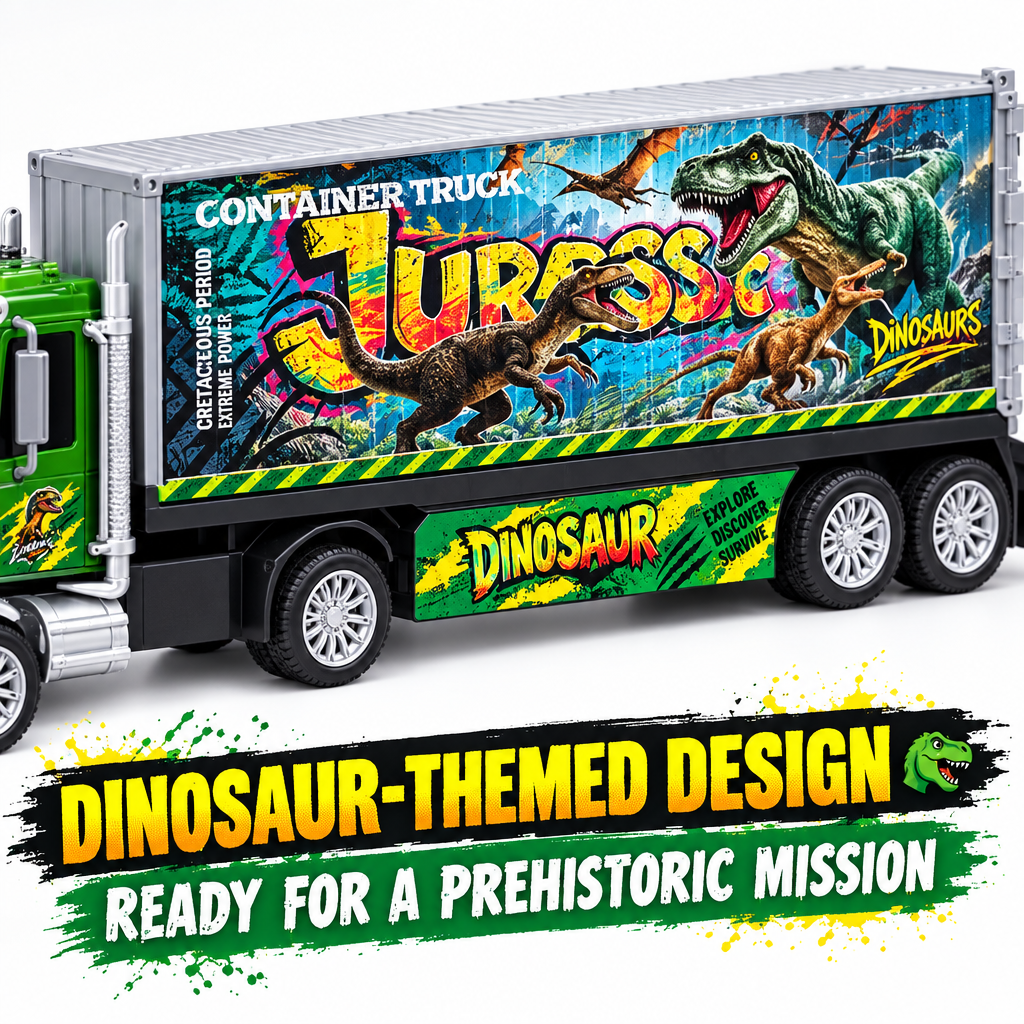 Dinosaur truck dinosaur graphics detail