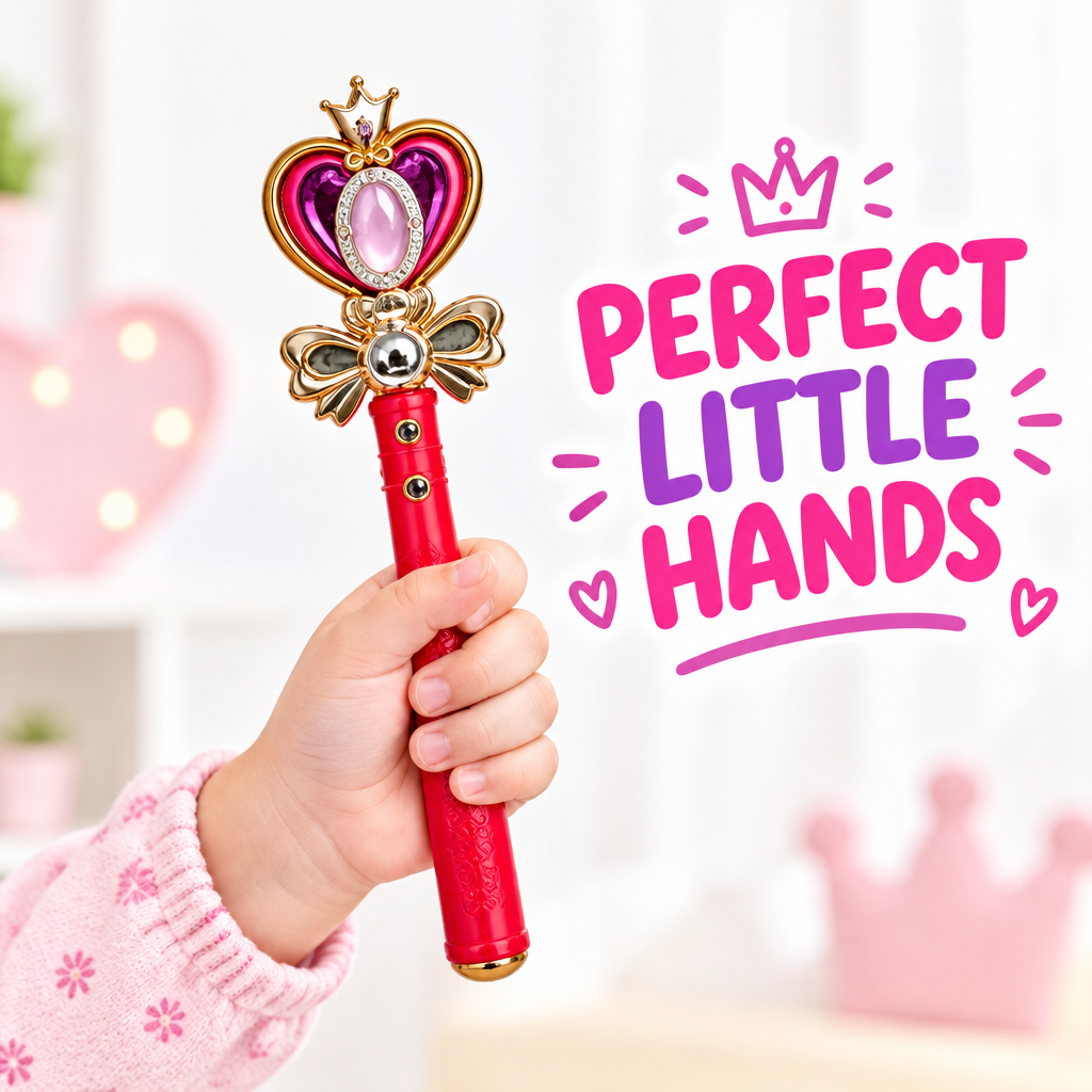 Child holding princess magic wand size reference