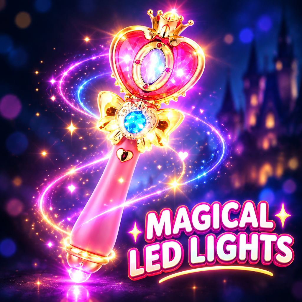 Princess magic wand glowing with LED lights