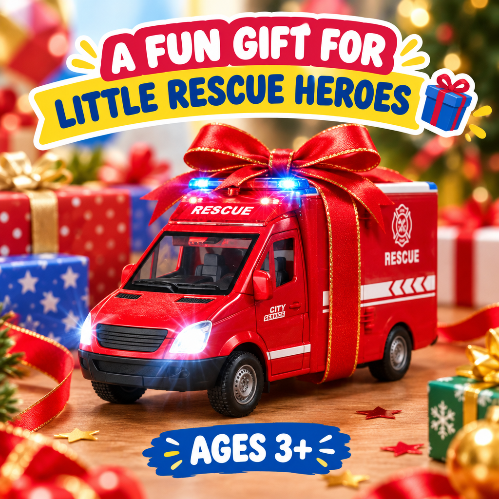 Die-cast ambulance toy gift presentation