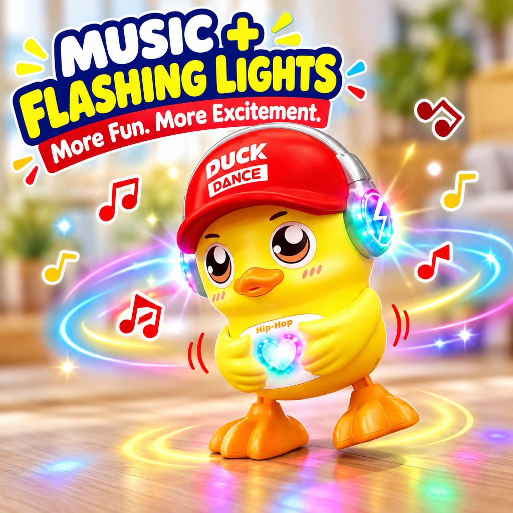 Dancing duck toy with music and flashing lights