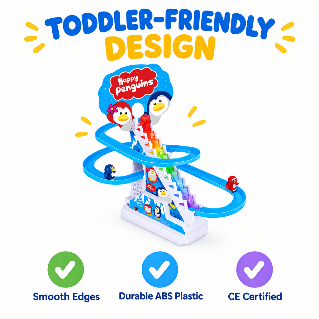 Penguin climbing and sliding toddler toy