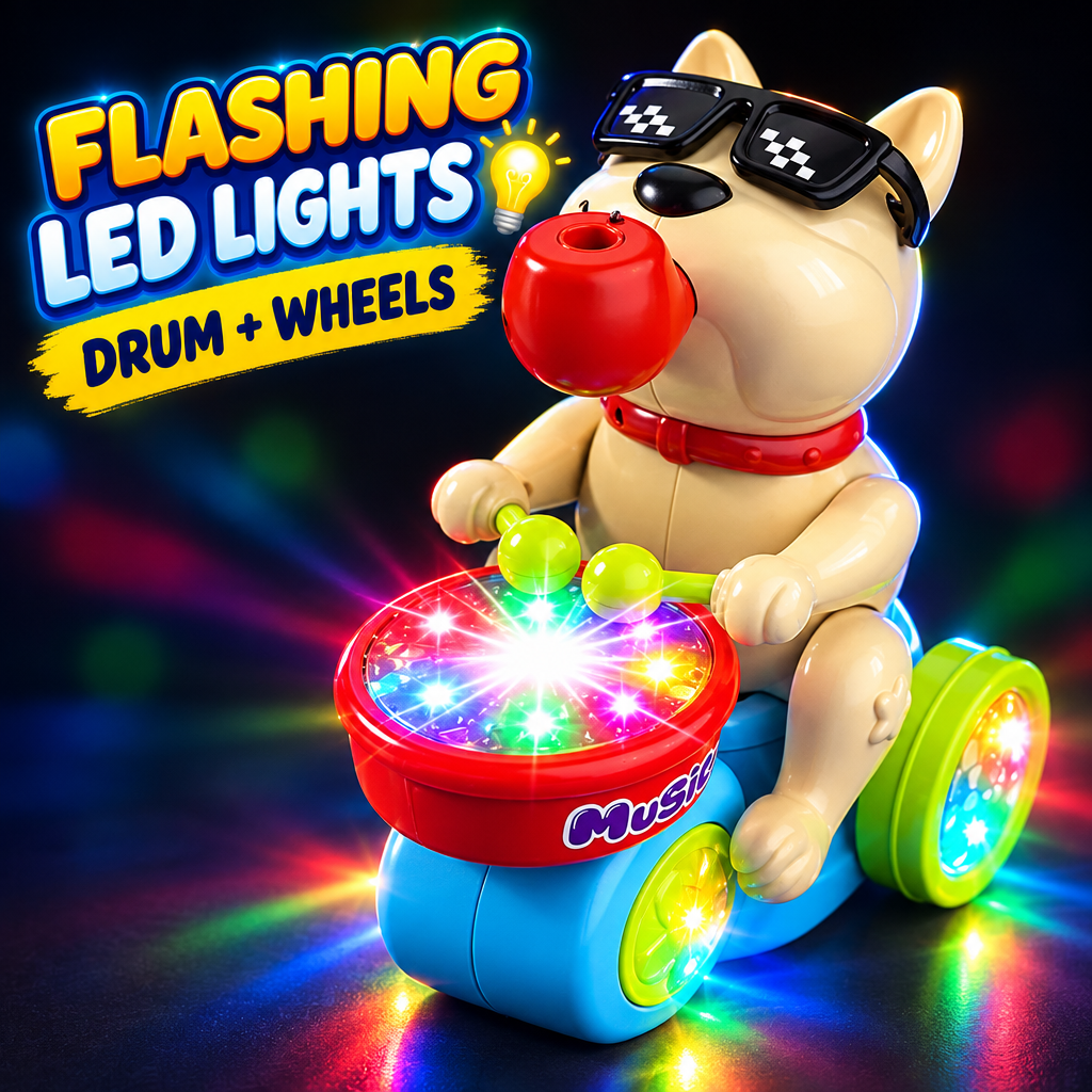 Puppy Musical Drummer toy LED lights