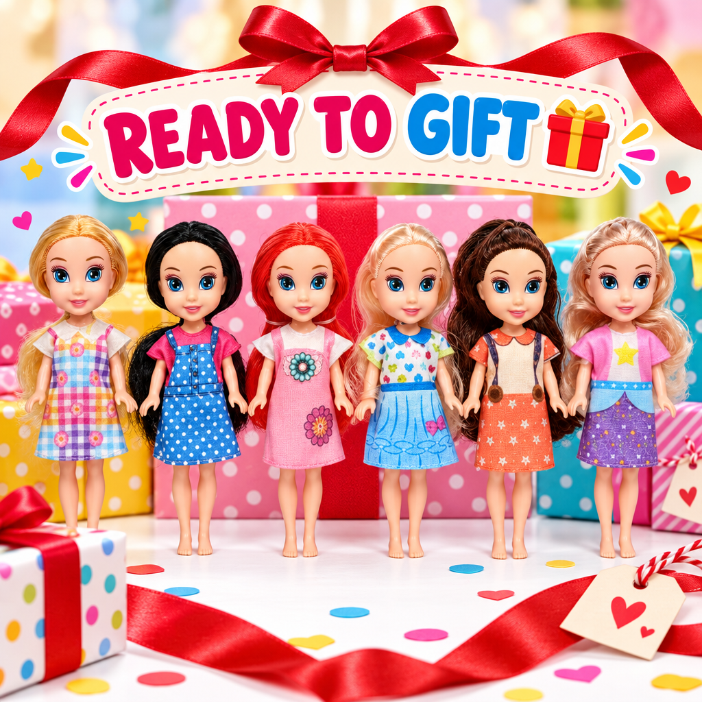 6-Piece Fashion Doll Set gift presentation