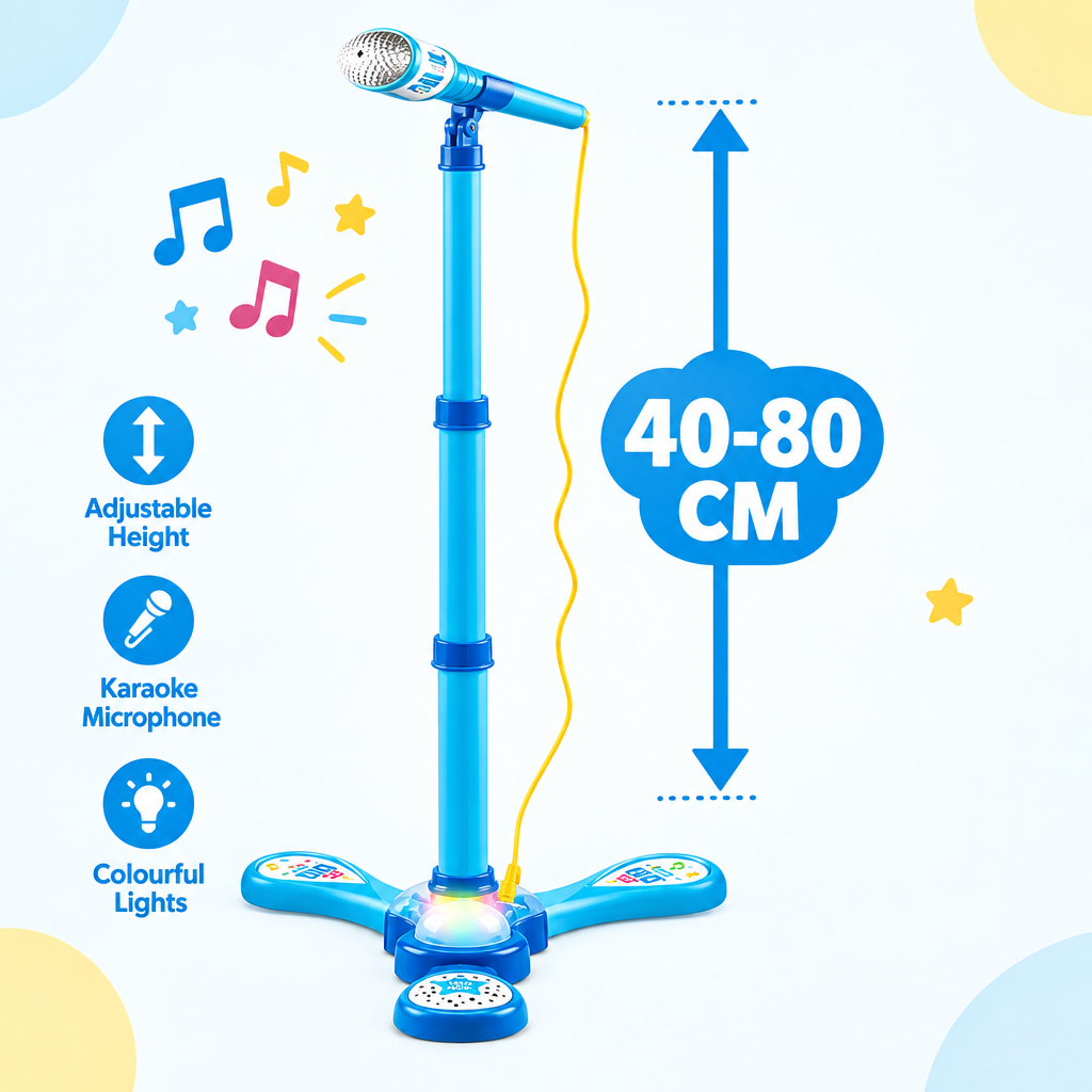 Kids karaoke microphone stand size reference 40 to 80cm