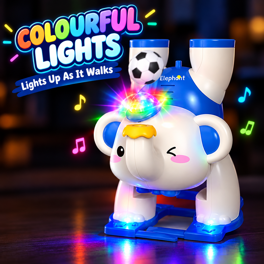 Walking Elephant Toy LED lights glowing