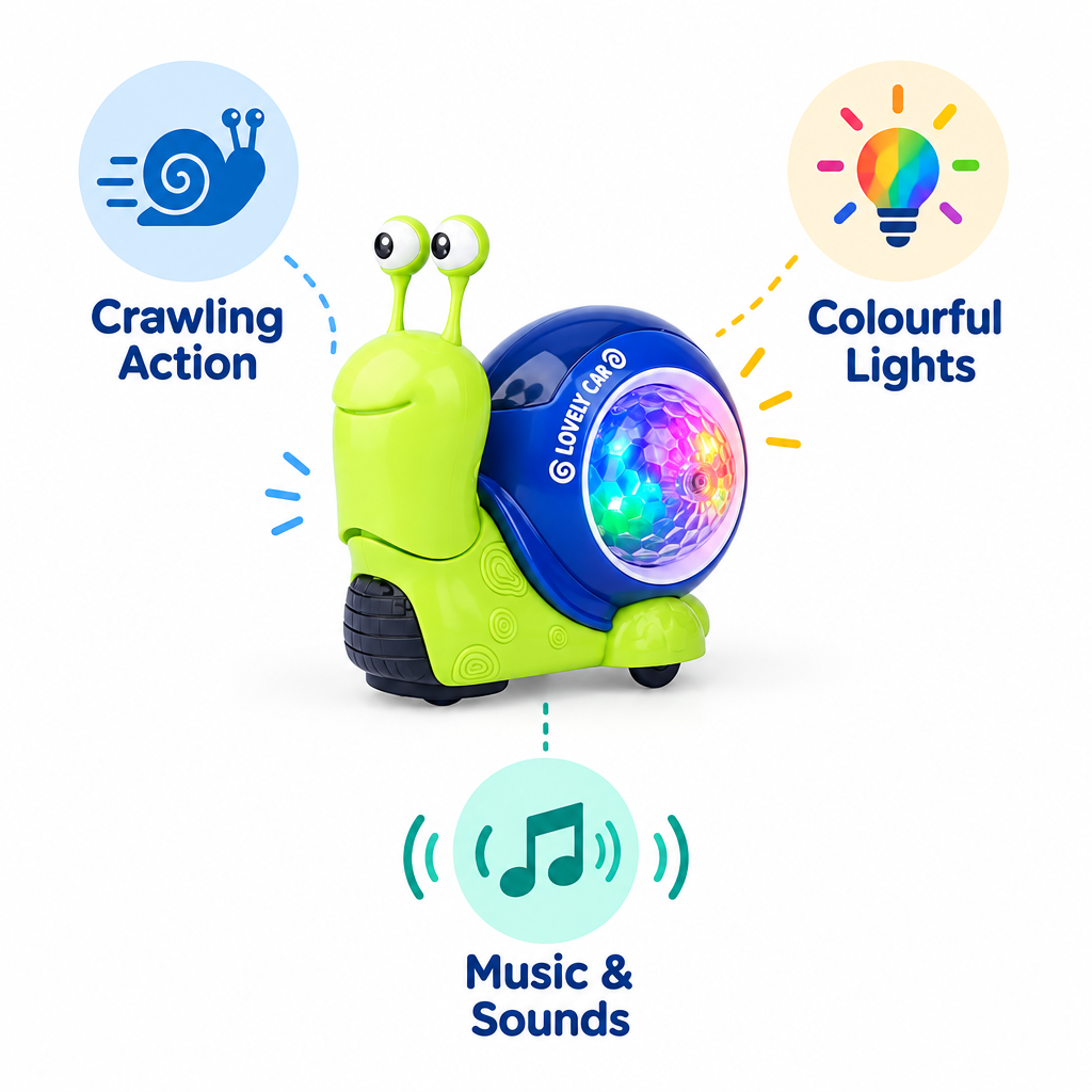 Colourful interactive snail toy for toddlers