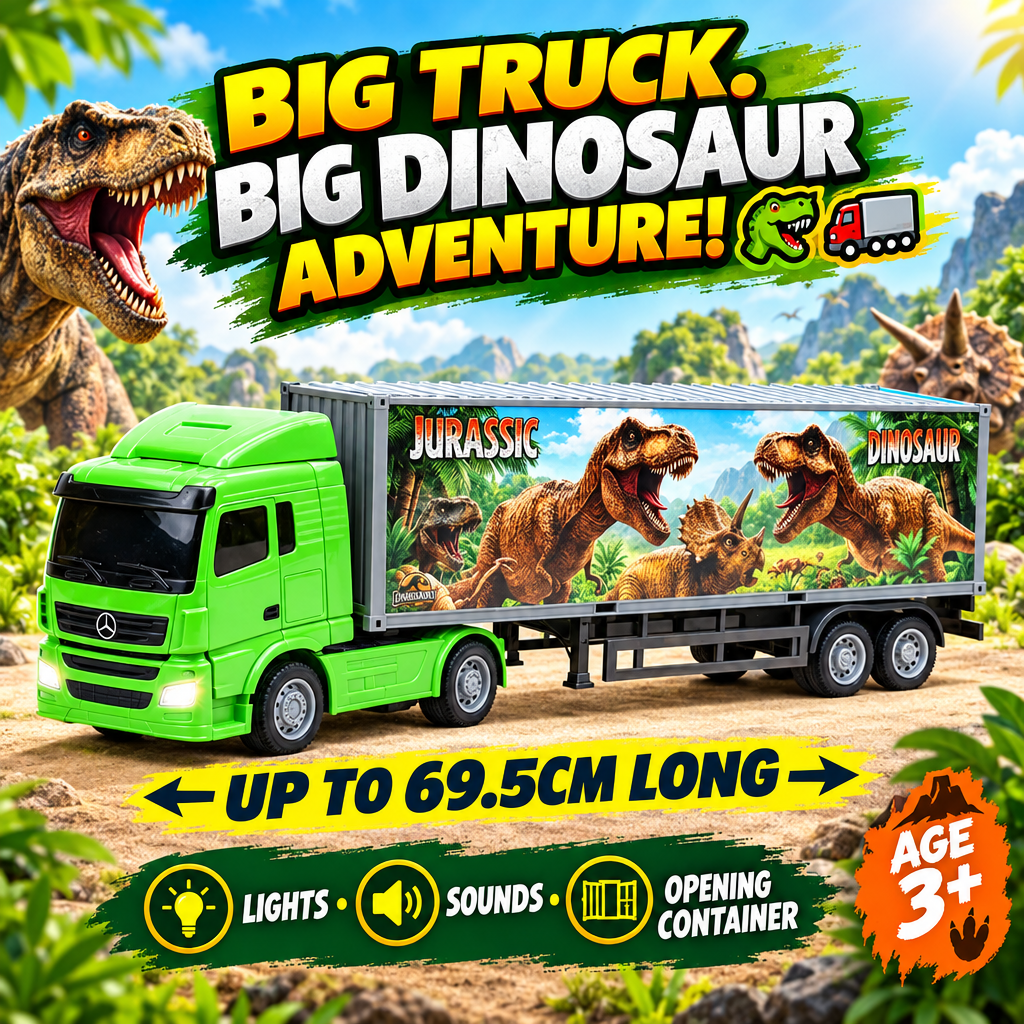 Large Dinosaur Container Truck Toy hero