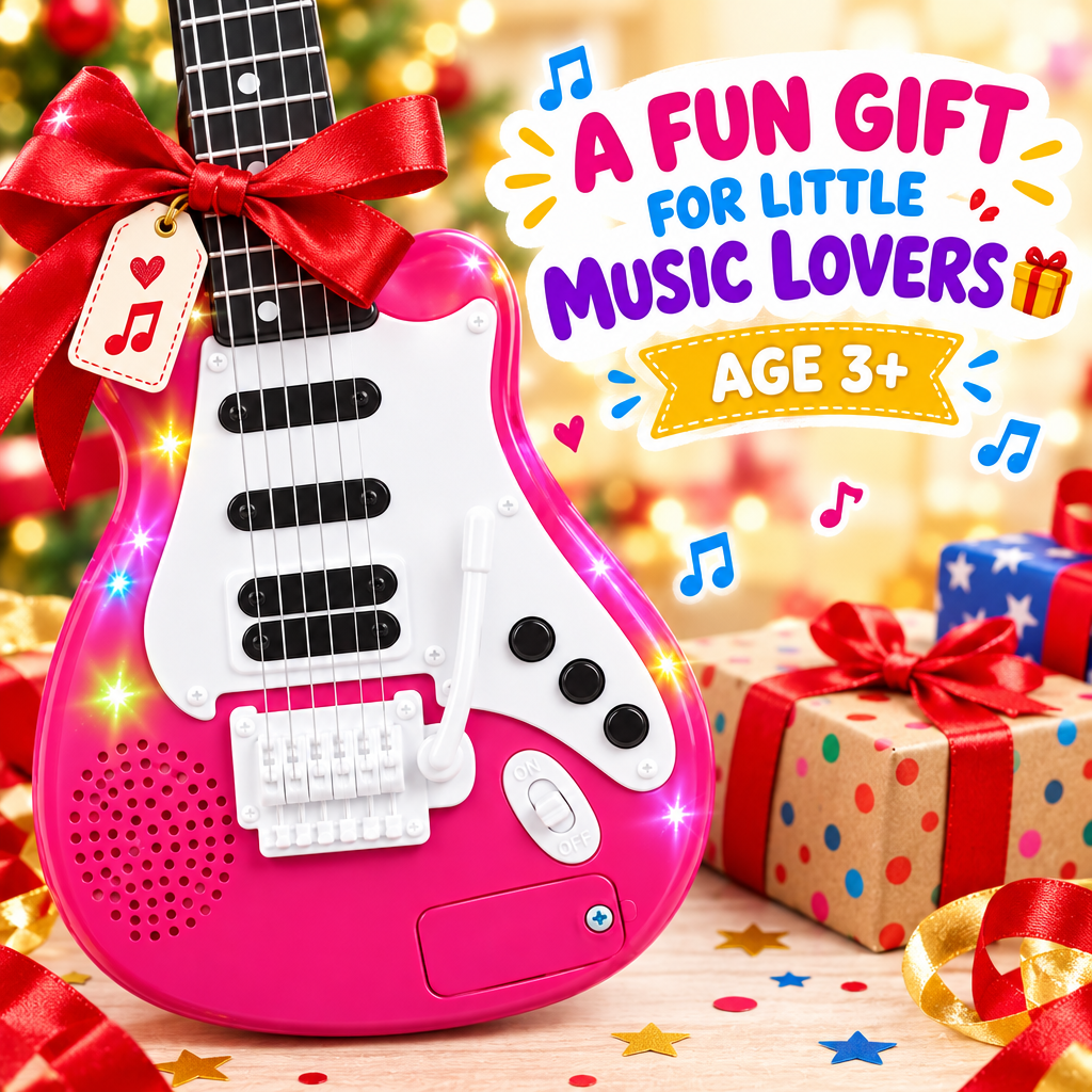 Light-up musical guitar gift toy for boys and girls aged 3+