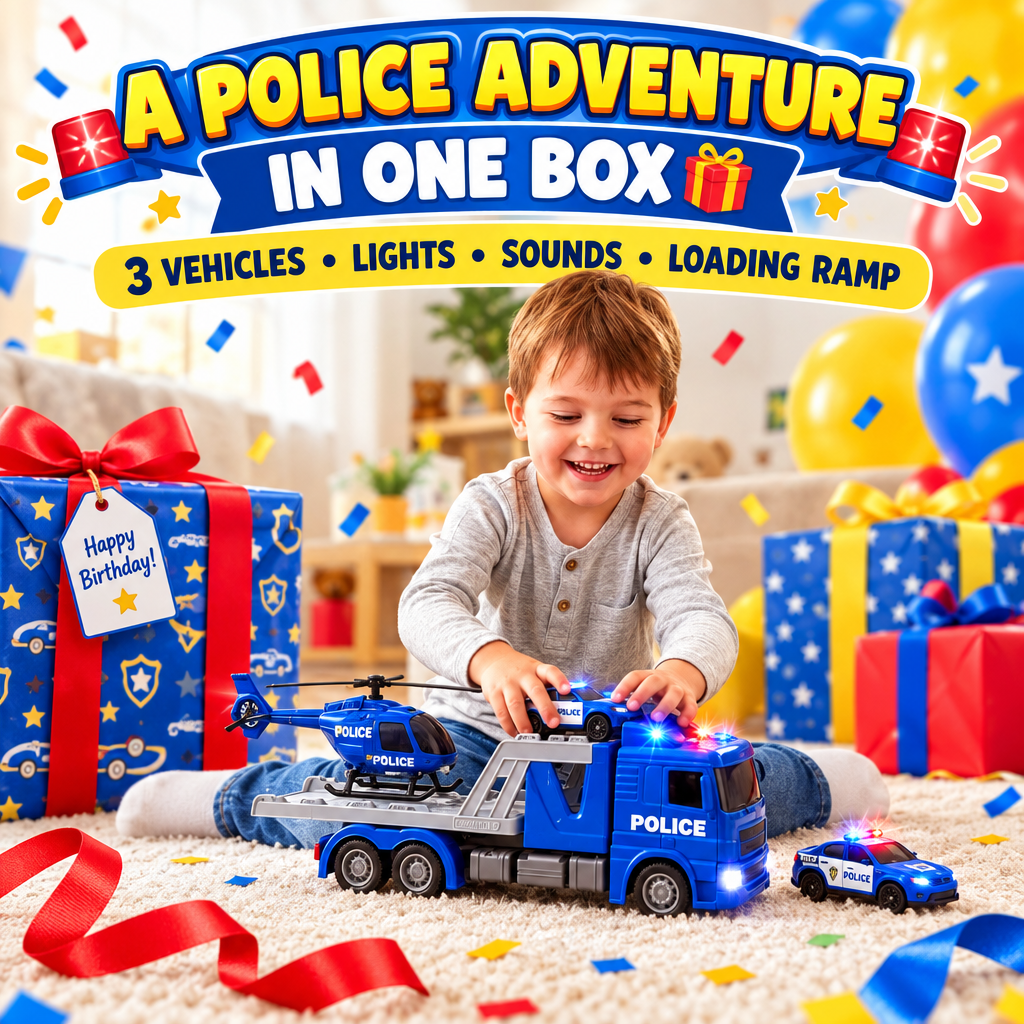 Police Transporter Playset gift presentation
