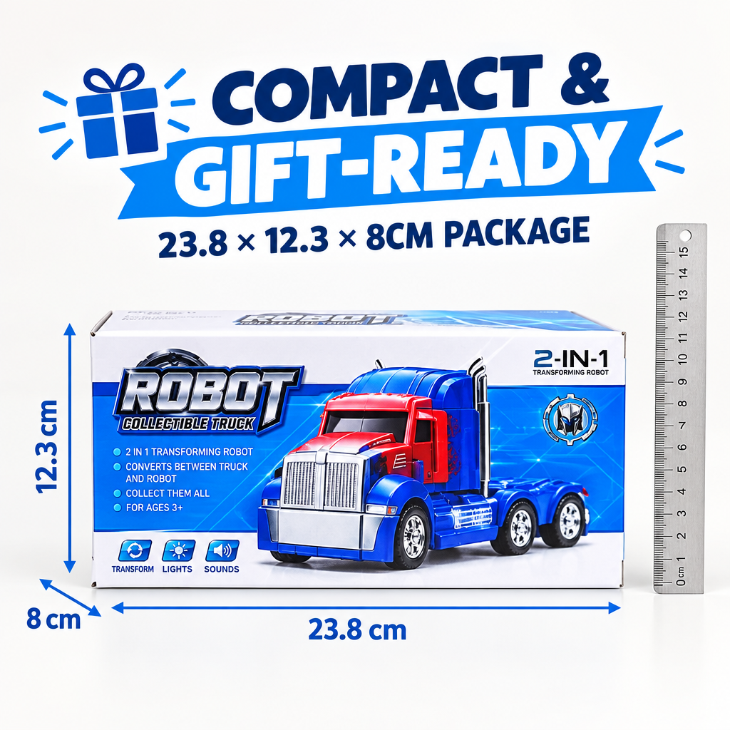 2-in-1 Transforming Robot Truck toy size reference